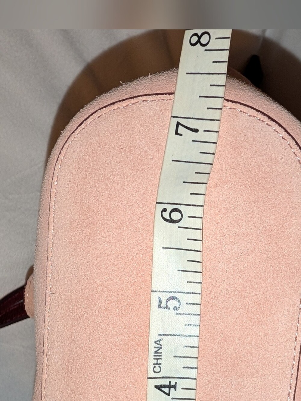 Coach Bucket Bag 18 w/ Cut Out TEA ROSE Suede Crossbody 25193 Pink Rose VGUC - Picture 12 of 14